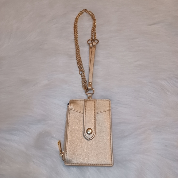 Crossbody Gold Card and Cash Holder "Wristlet" Badge Necklace Wallet ID Purse - Picture 7 of 13